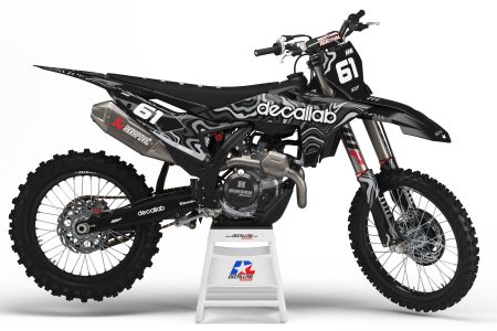 KTM Flow motocross graphics kit black grey orange teal