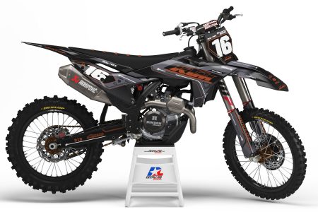 Sweep KTM dirt bike graphics kit grey brown