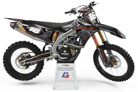 Sweep Suzuki dirt bike graphics kit black grey brown