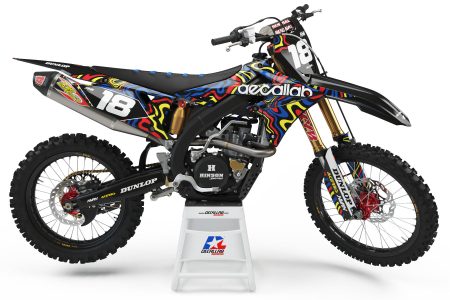 Suzuki Flow motocross graphics kit black red blue yellow