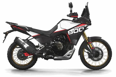 Voge 800 graphics kit in white black color with red accents.