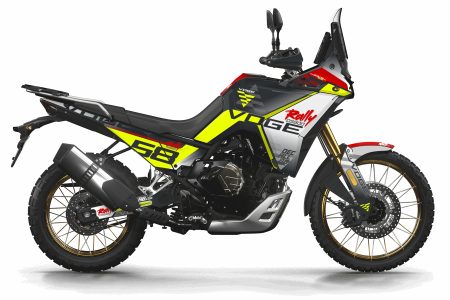 VOGE DS 800 Rally graphics kit in fluorescent yellow black white and red