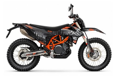 KTM 690 Enduro Outlands graphics kit in grey with forest design